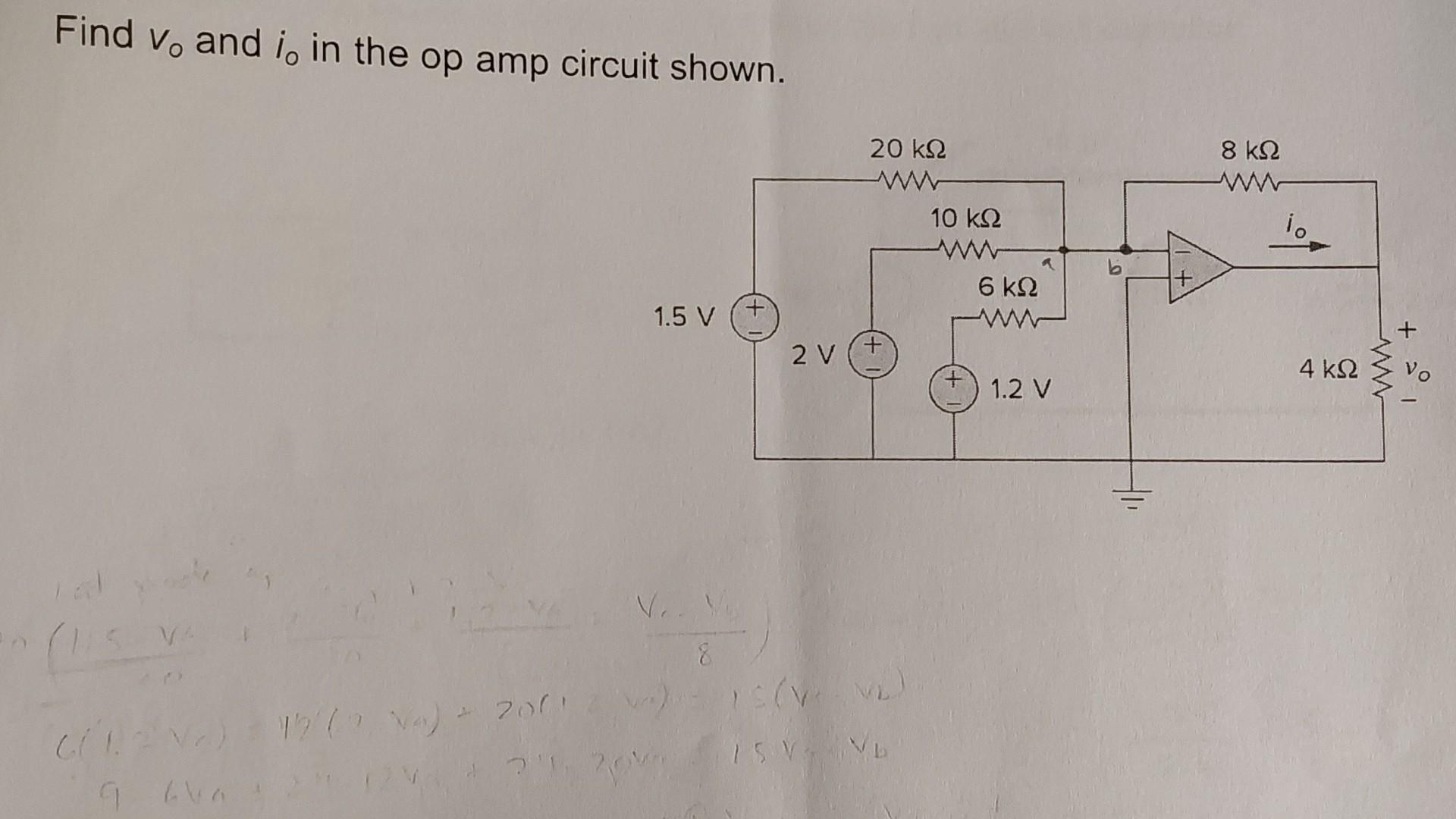 Solved Find v0 and i0 in the op amp circuit shown.
