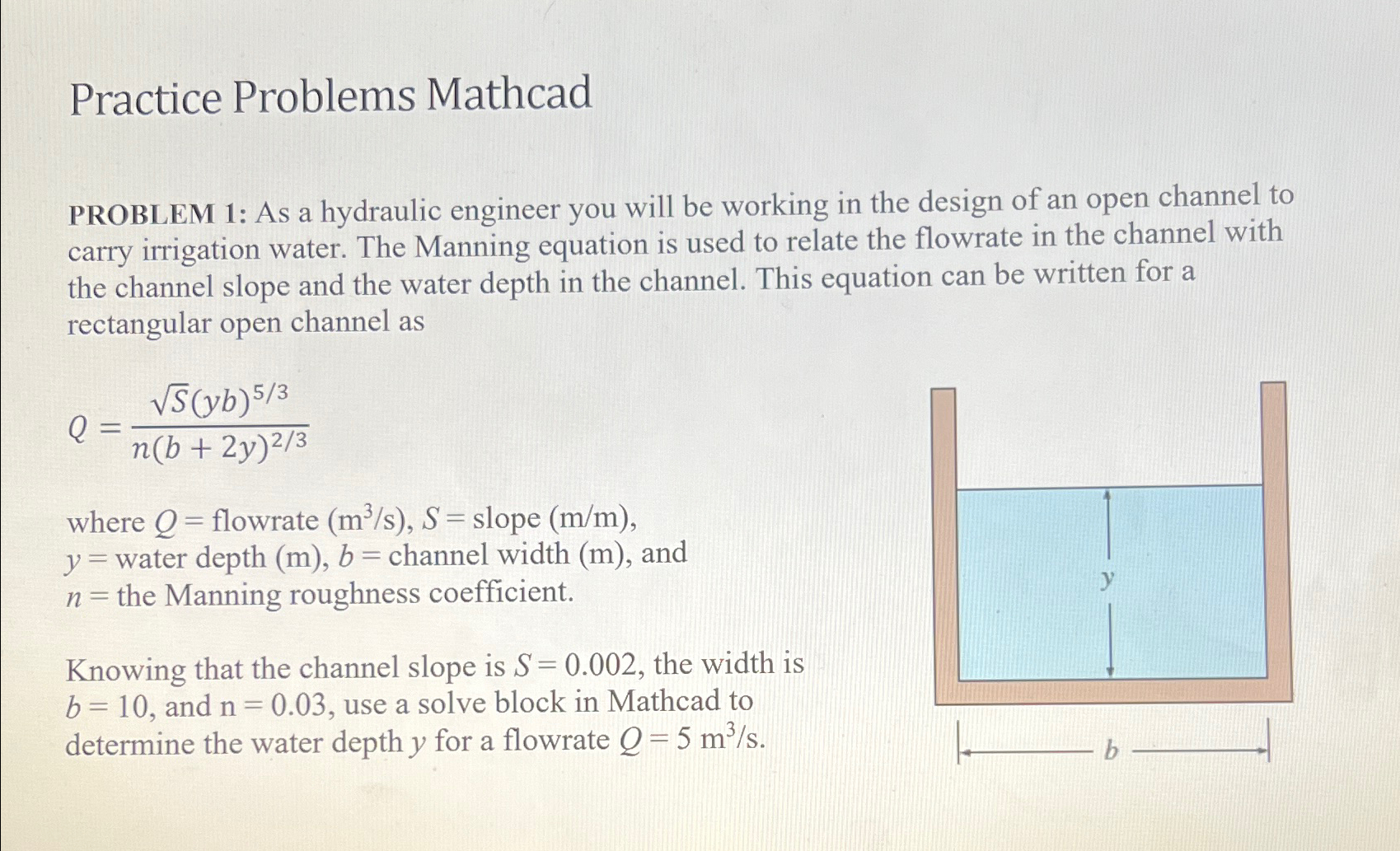 Solved Practice Problems MathcadPROBLEM 1: As a hydraulic | Chegg.com