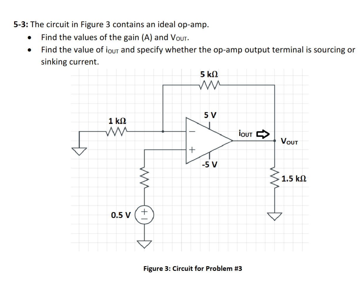 Solved 5-3: The circuit in Figure 3 ﻿contains an ideal | Chegg.com
