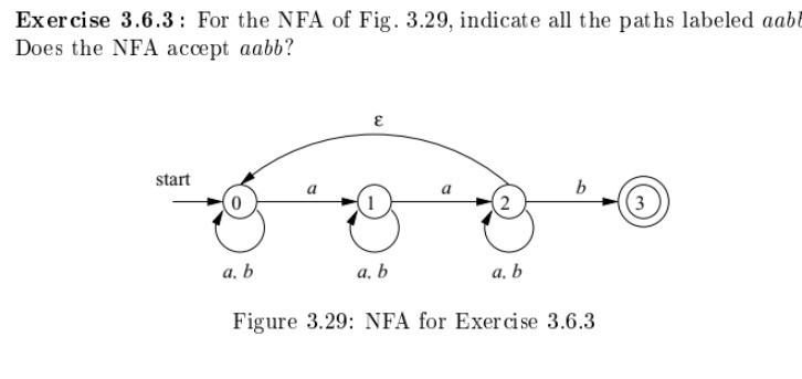 Solved Exercise 3 6 3 For The Nfa Of Fig 3 29 Indicate