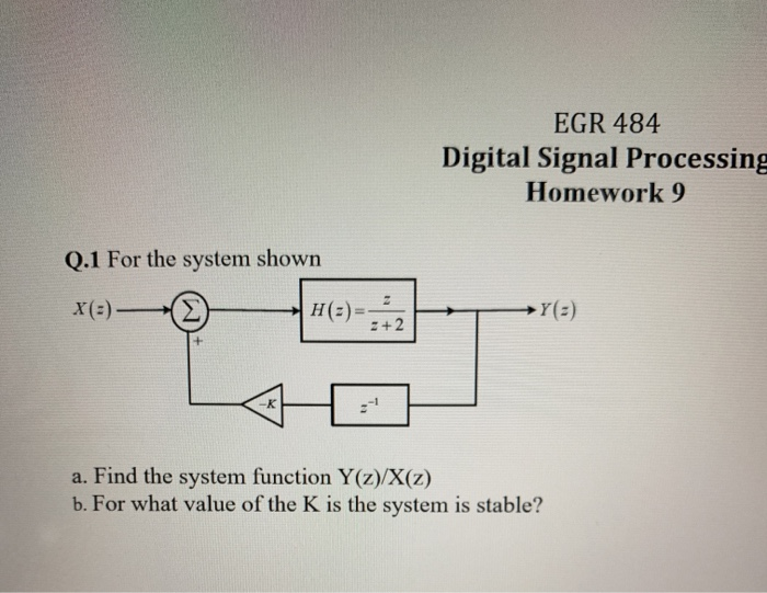 EGR 484 Digital Signal Processing Homework 9 Q.1 For