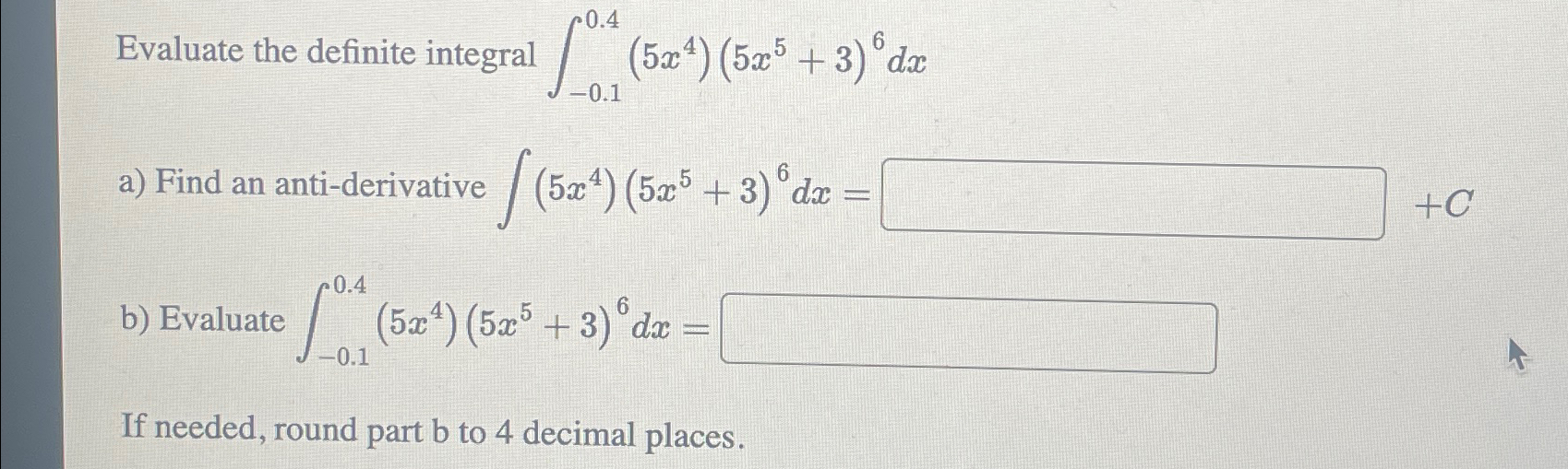 Solved Evaluate the definite integral | Chegg.com