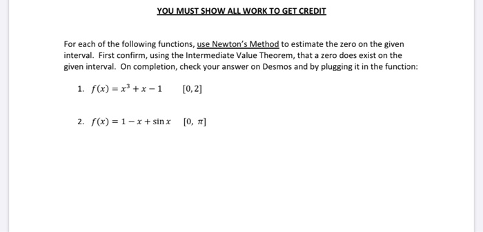 Solved YOU MUST SHOW ALL WORK TO GET CREDIT For each of the | Chegg.com