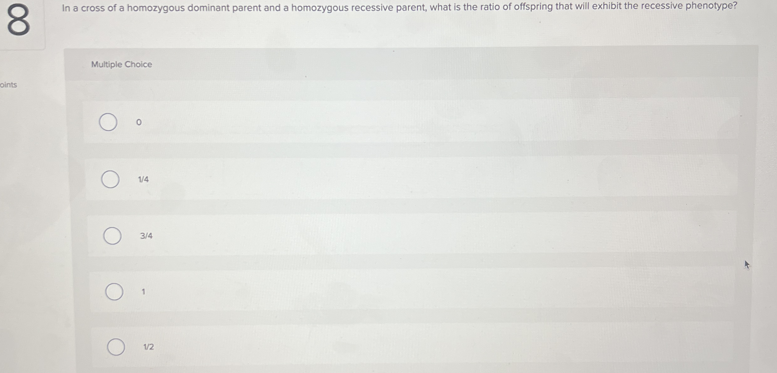Solved In a cross of a homozygous dominant parent and a | Chegg.com