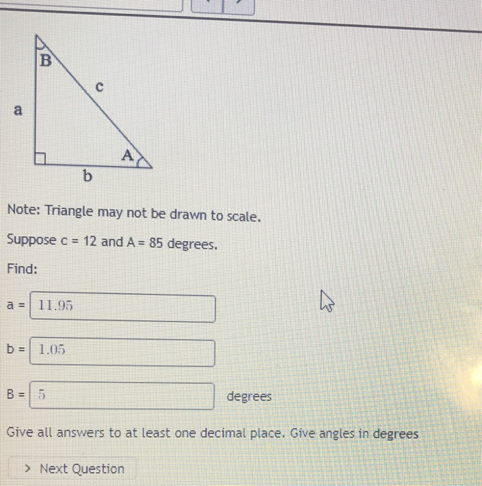 Solved B с A B Note: Triangle May Not Be Drawn To Scale. | Chegg.com