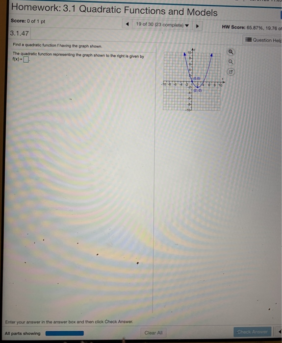 Solved Homework: 3.1 Quadratic Functions and Models Score: 0 | Chegg.com