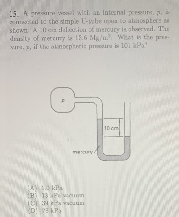 Solved 15. A pressure vessel with an internal pressure, p, | Chegg.com