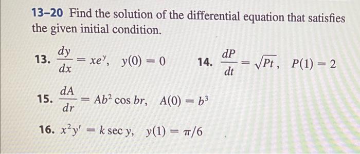 Solved 13-20 Find the solution of the differential equation | Chegg.com