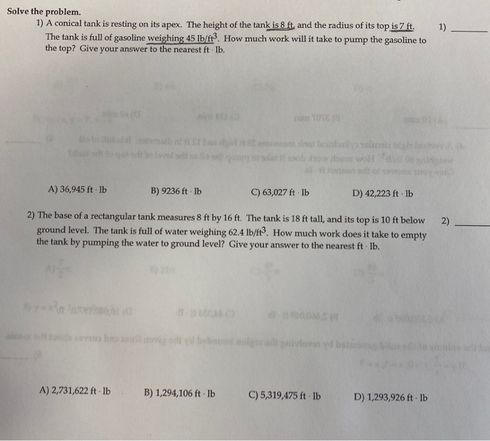 Solved 1) Solve the problem. 1) A conical tank is resting on | Chegg.com