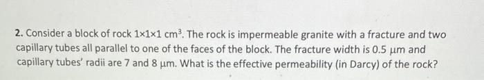 Solved 2. Consider a block of rock 1×1×1 cm3. The rock is | Chegg.com