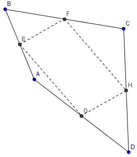 Solved: In quadrilateral RSTV, the midpoints of consecutive sides ...