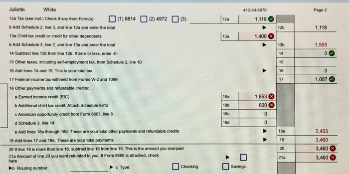Juliette White Is A Head Of Household Taxpayer With A Chegg