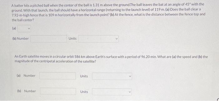 Solved A batter hits a pitched ball when the center of the | Chegg.com