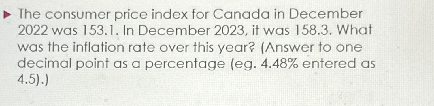 consumer price index december 2023 canada