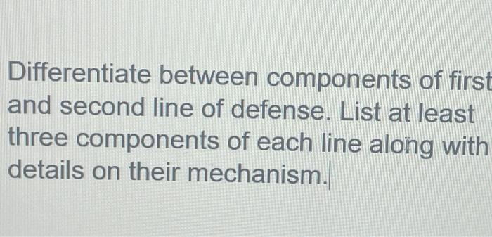Solved Differentiate between components of first and second | Chegg.com