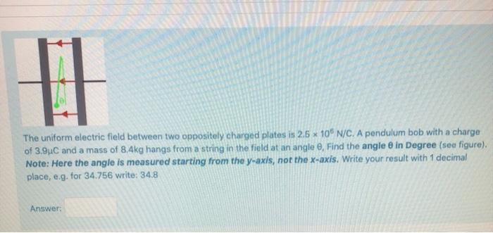 Solved The uniform electric field between two oppositely | Chegg.com