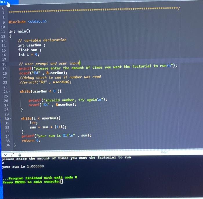 Solved Small C program, I am having issues with the math | Chegg.com