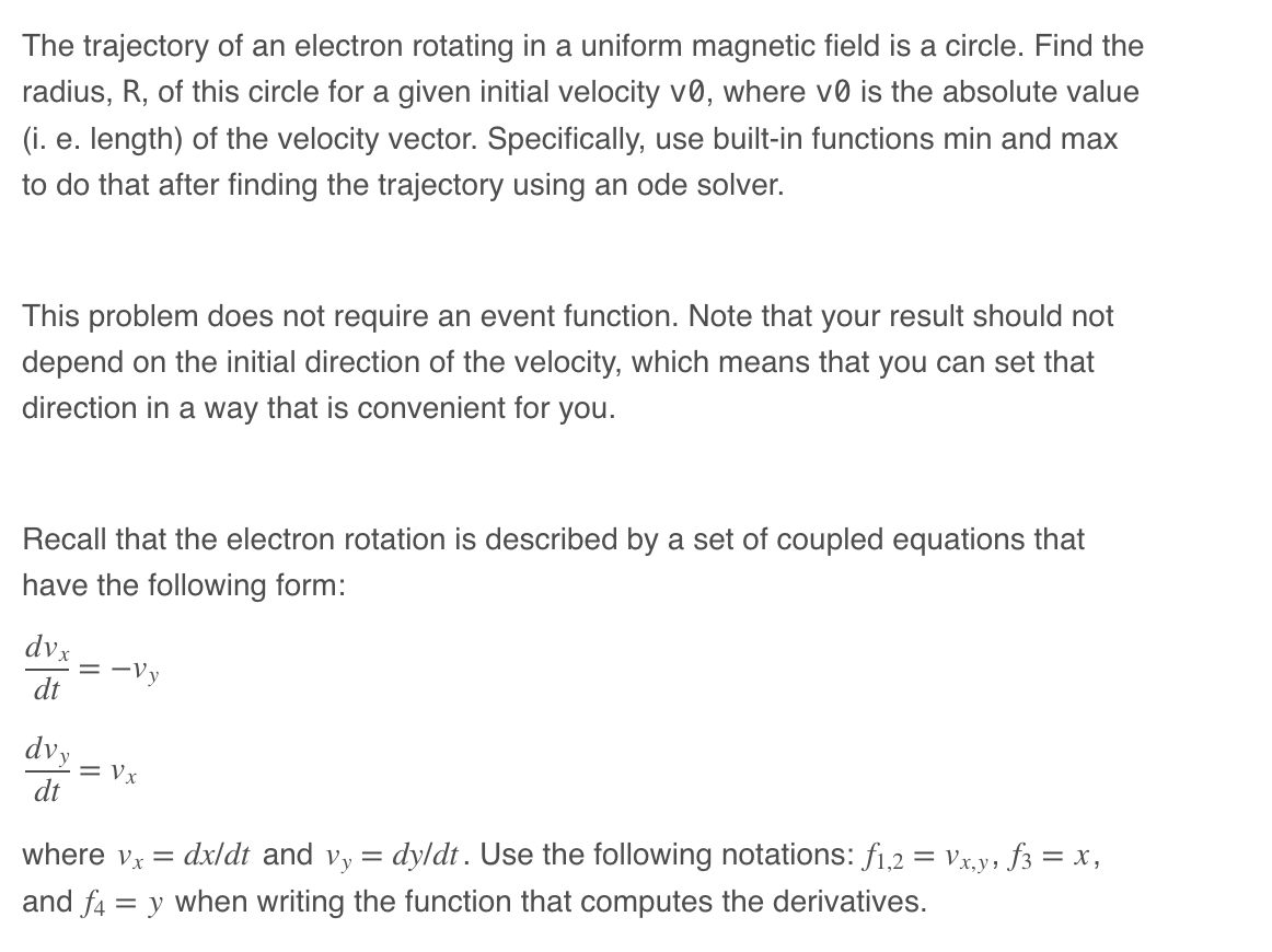 Solved The trajectory of an electron rotating in a uniform | Chegg.com