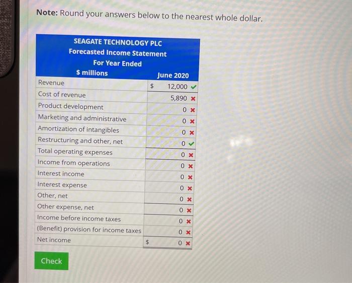 Solved Forecast an Statement Seagate Technology