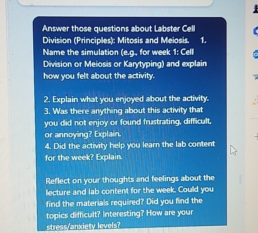 Solved Answer those questions about Labster Cell Division