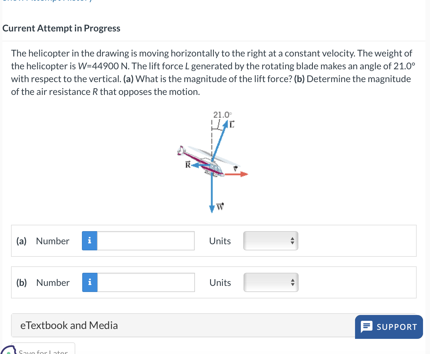 Solved Current Attempt in ProgressThe helicopter in the | Chegg.com
