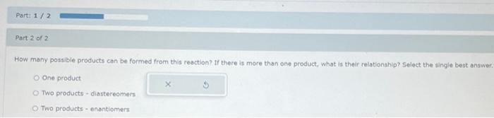 Solved Consider the following reaction: Part: 0 / 2 Part 1 | Chegg.com