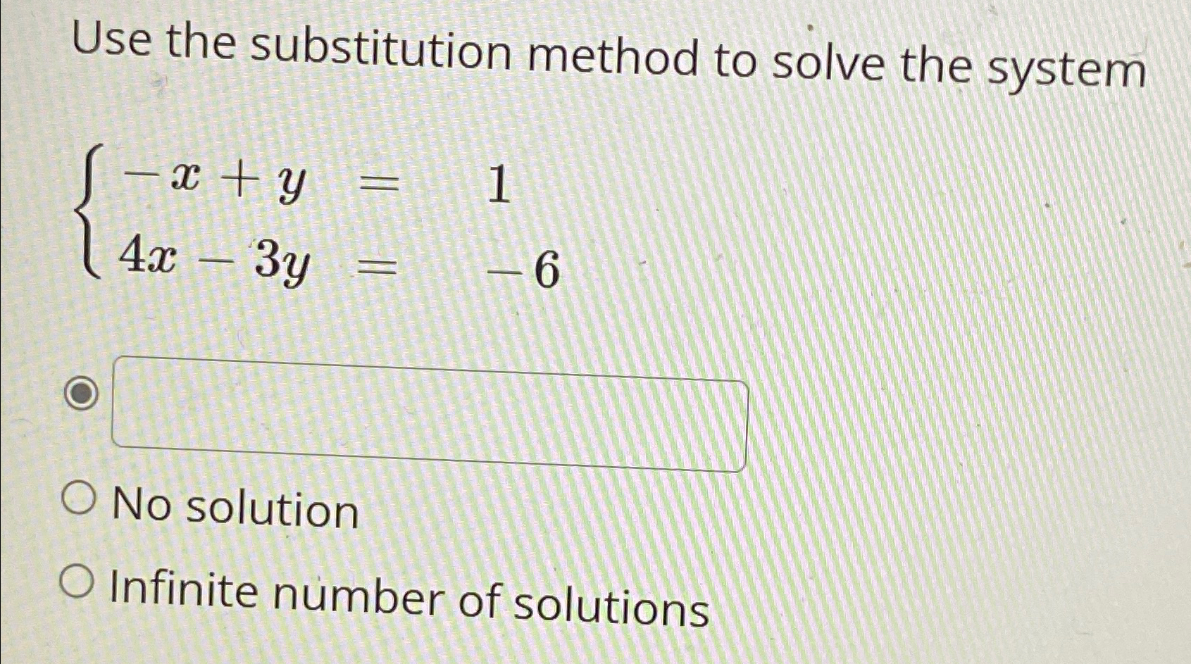 Solved Use the substitution method to solve the | Chegg.com