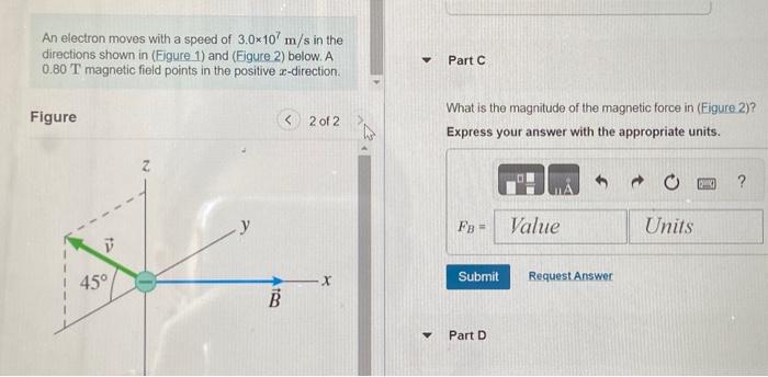 Solved An electron moves with a speed of 3.0×107 m/s in the | Chegg.com