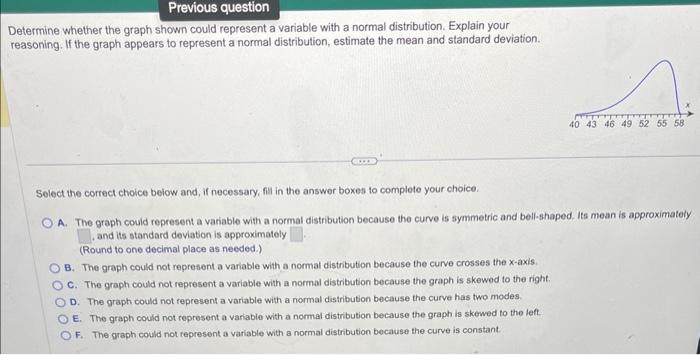 Solved Determine whether the graph shown could represent a | Chegg.com
