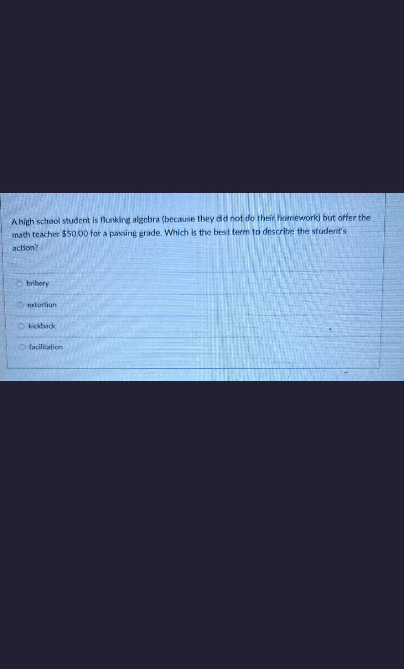 Solved A high school student is flunking algebra (because | Chegg.com