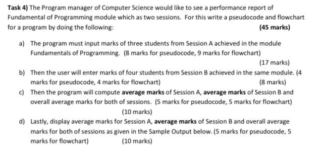 Task 4) The Program manager of Computer Science would | Chegg.com