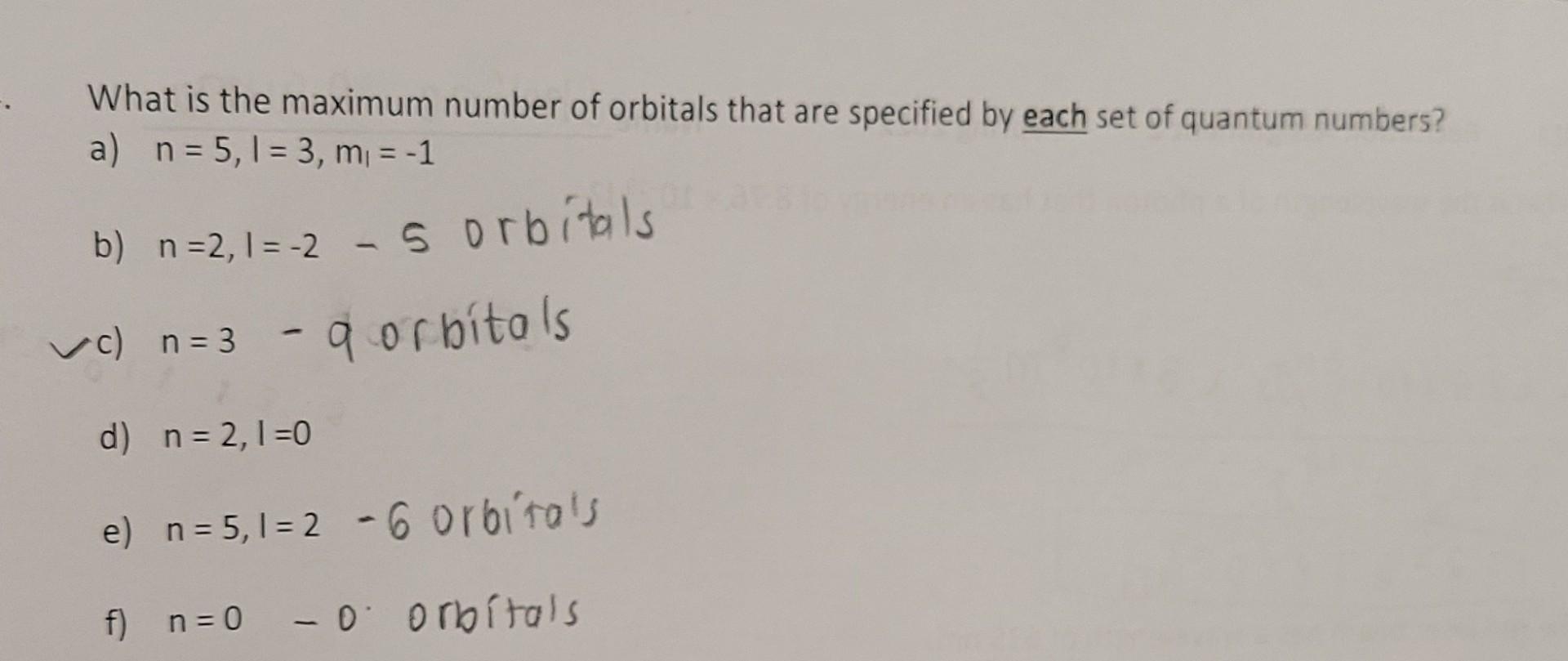 Solved What is the maximum number of orbitals that are | Chegg.com
