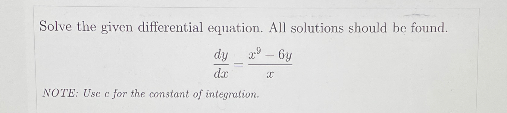 Solved Solve the given differential equation. All solutions | Chegg.com