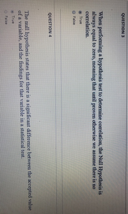 Solved QUESTION 3 When performing a hypothesis test to | Chegg.com