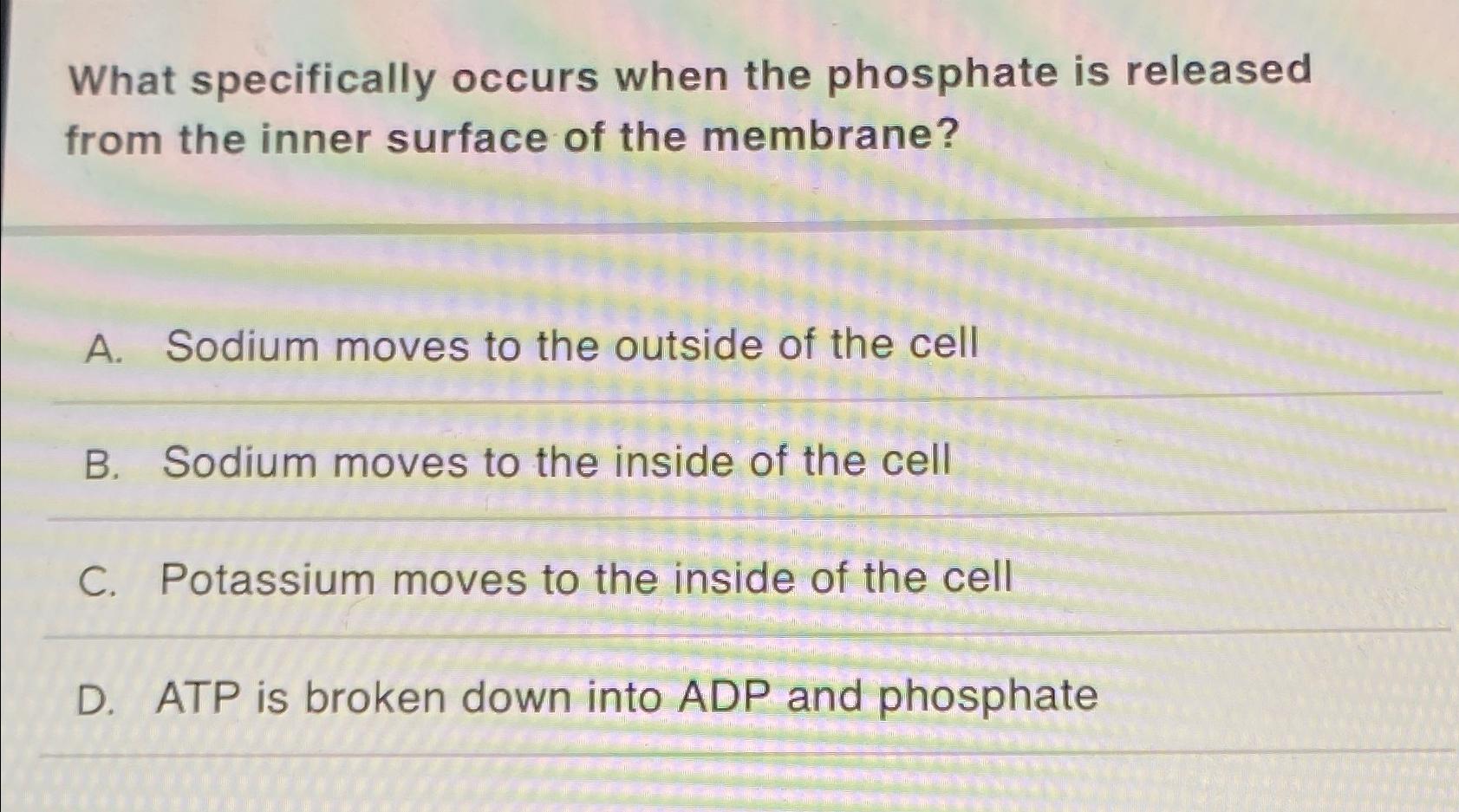 Solved What specifically occurs when the phosphate is | Chegg.com