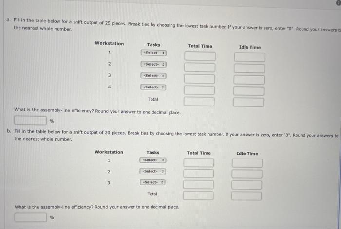 Solved Balance the assembly line shown below for (a) a shift | Chegg.com