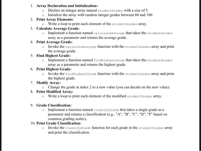 Solved 1. Array Declaration And Initialization: - Declare An | Chegg.com