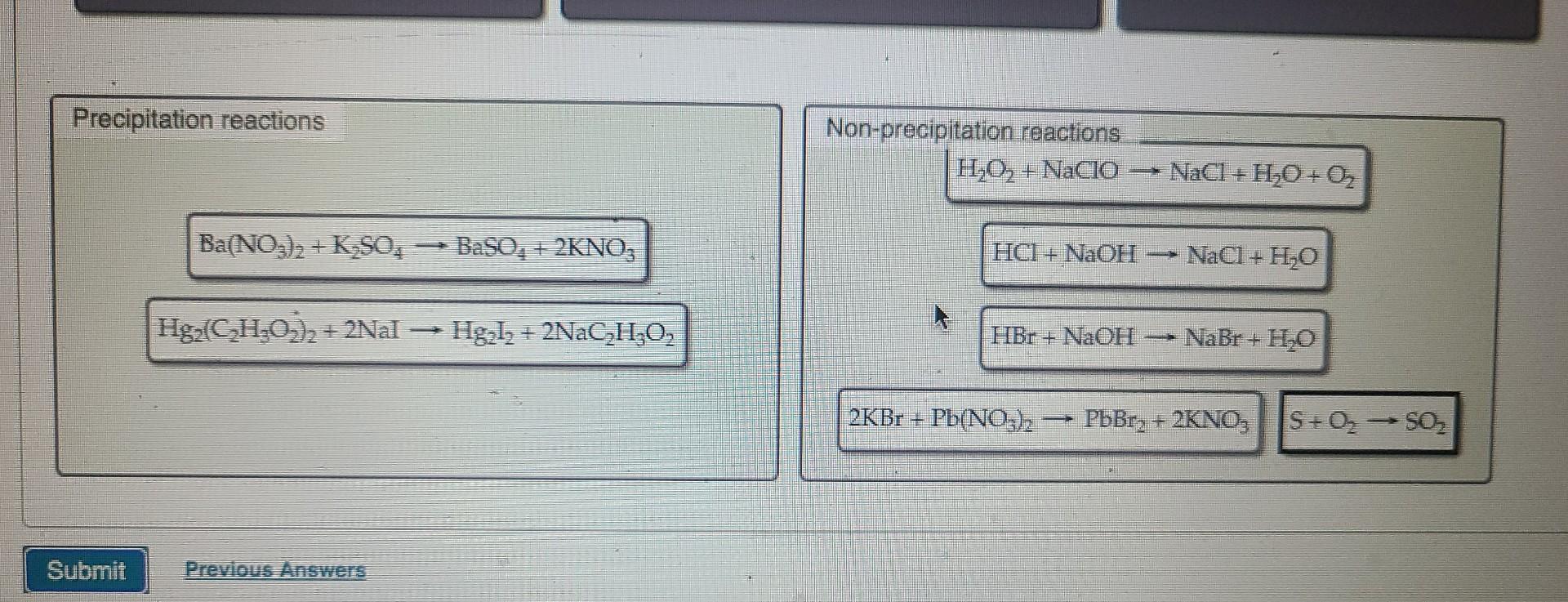 Solved Precipitation Reactions 1975