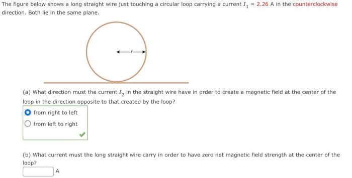 Solved The figure below shows a long straight wire just | Chegg.com