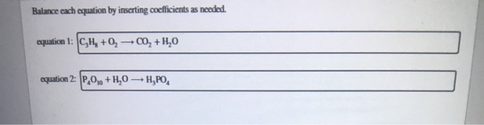 Balance The Given Equations By Inserting The Appropriate Coefficients.