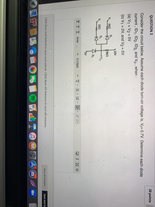Solved QUESTION 2 20 points Consider the circuit below. | Chegg.com