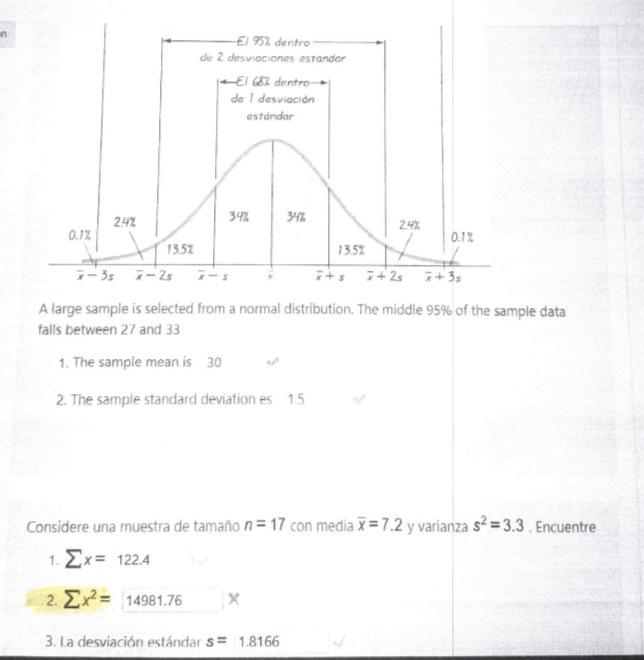 A large sample is selected from a normal distribution. The middle \( 95 \% \) of the sample data falls between 27 and 33 1. T