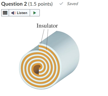 Solved The figure shows a simple rolled capacitor consisting | Chegg.com