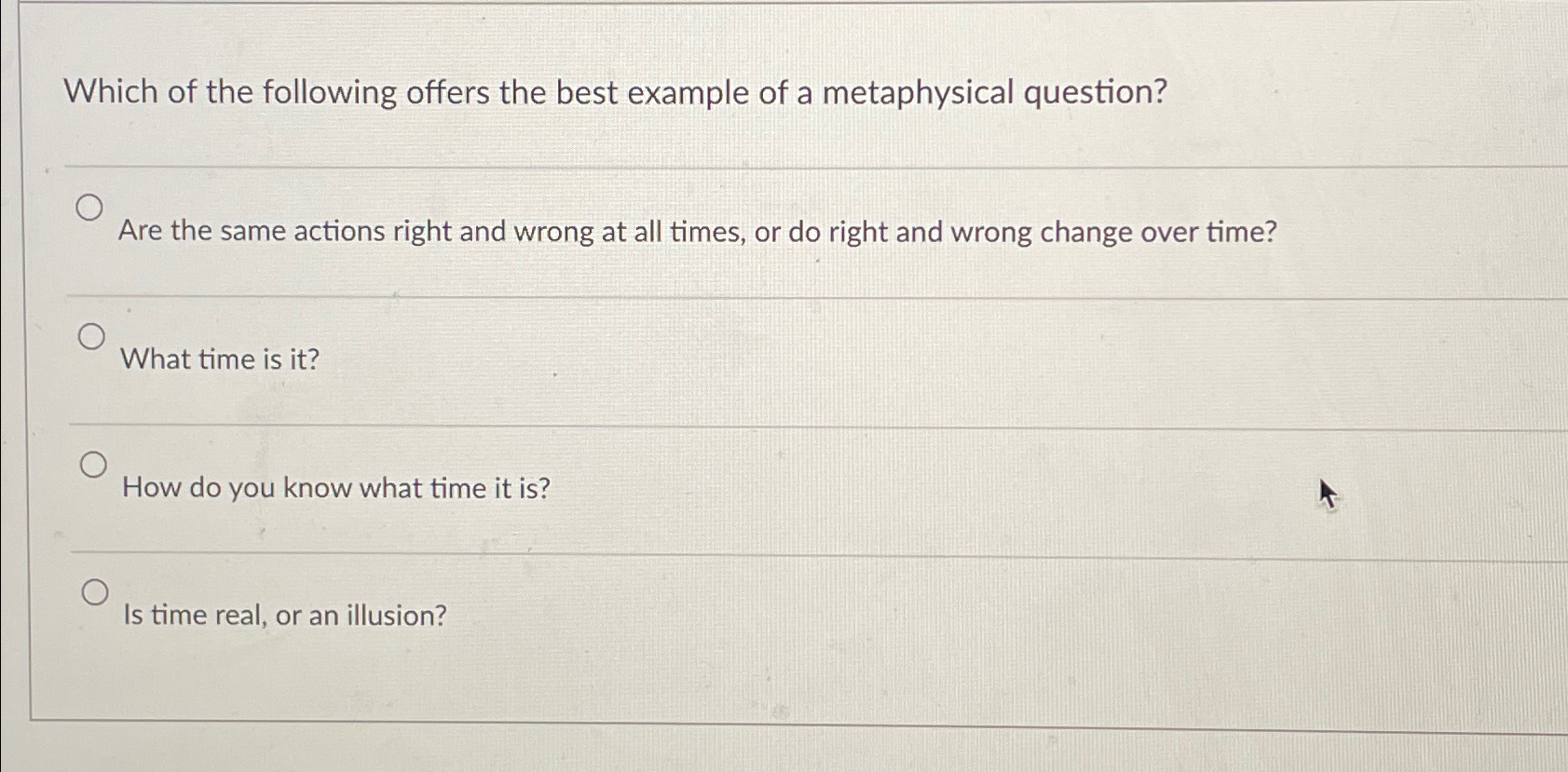 Solved Which of the following offers the best example of a | Chegg.com