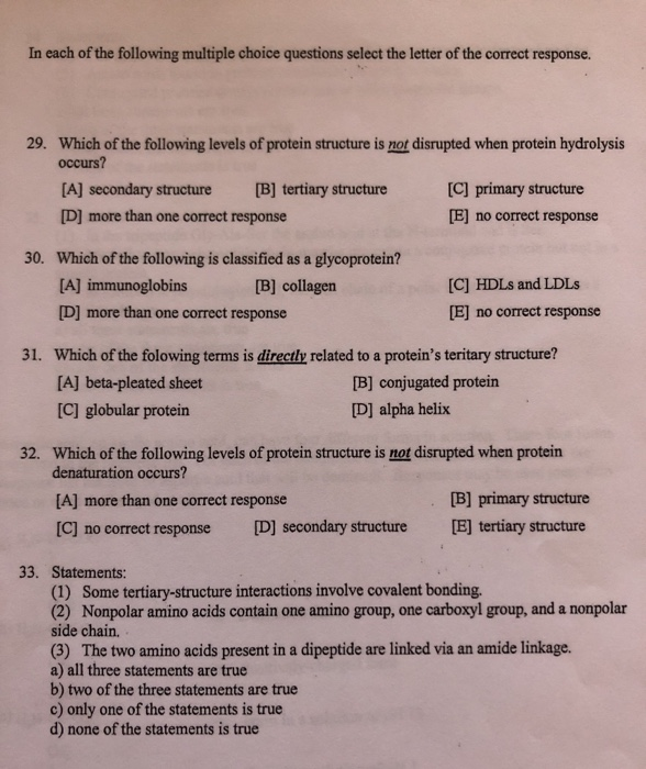 Solved 23. Which of the following tripeptides is a possible