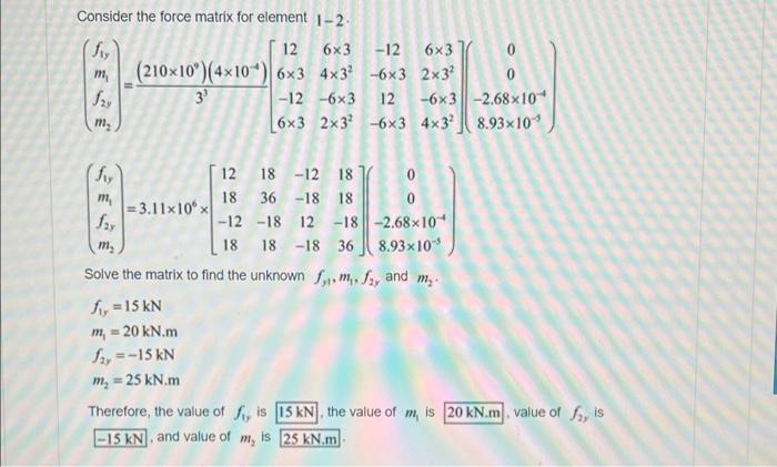 Solved Please show me how the internal forces are calculated | Chegg.com