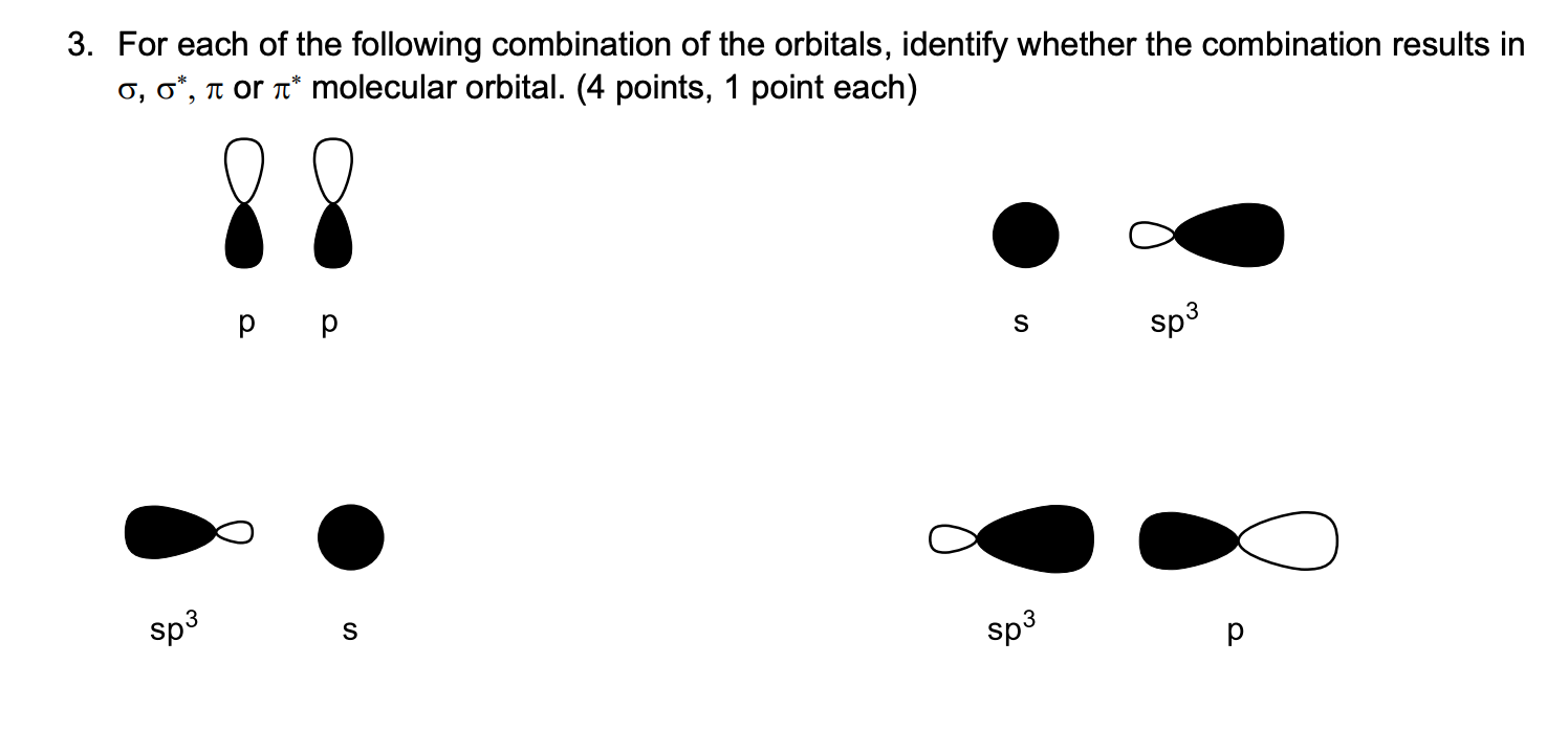 Solved For each of the following combination of the | Chegg.com