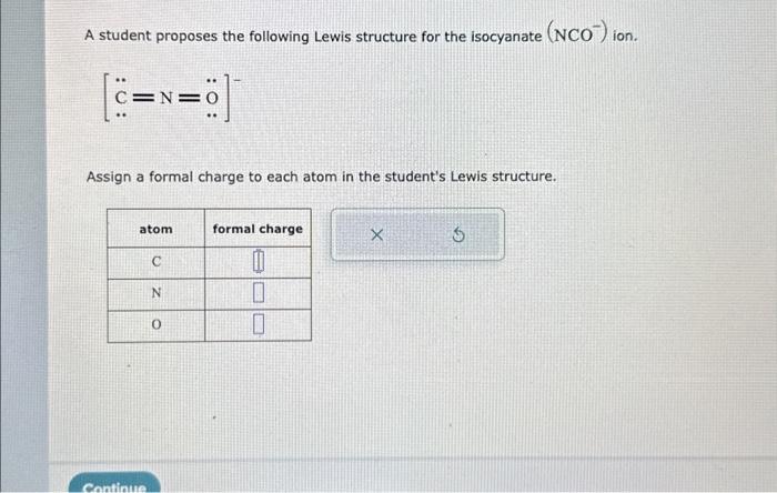 Solved A student proposes the following Lewis structure for | Chegg.com