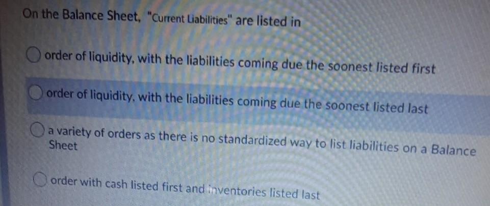 order of current liabilities on balance sheet