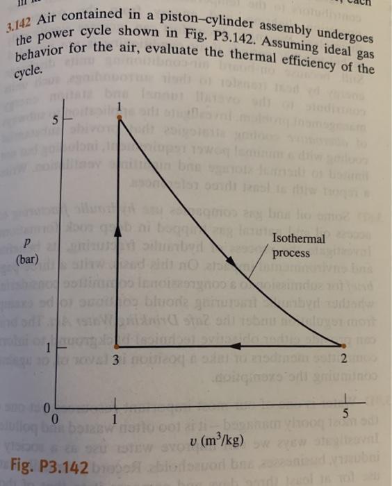 Solved 3.142 Air contained in a pistoncylinder assembly
